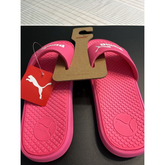 NWT - PUMA Slides Flip Flop Cool Cat Pink Sport Sandals Women’s 10 - Picture 2 of 4